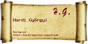Hardi Györgyi névjegykártya